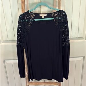 Michael Kors Navy Embellished Blouse